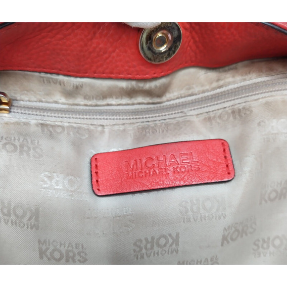 Michael Kors Hamilton Red Leather Zipper Closure Crossbody Bag - Picture 13 of 16